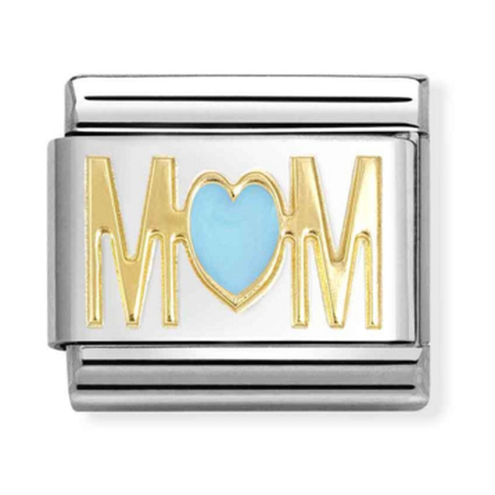 Nomination Composable Gold Mum Blue Heart Charm 030272/83