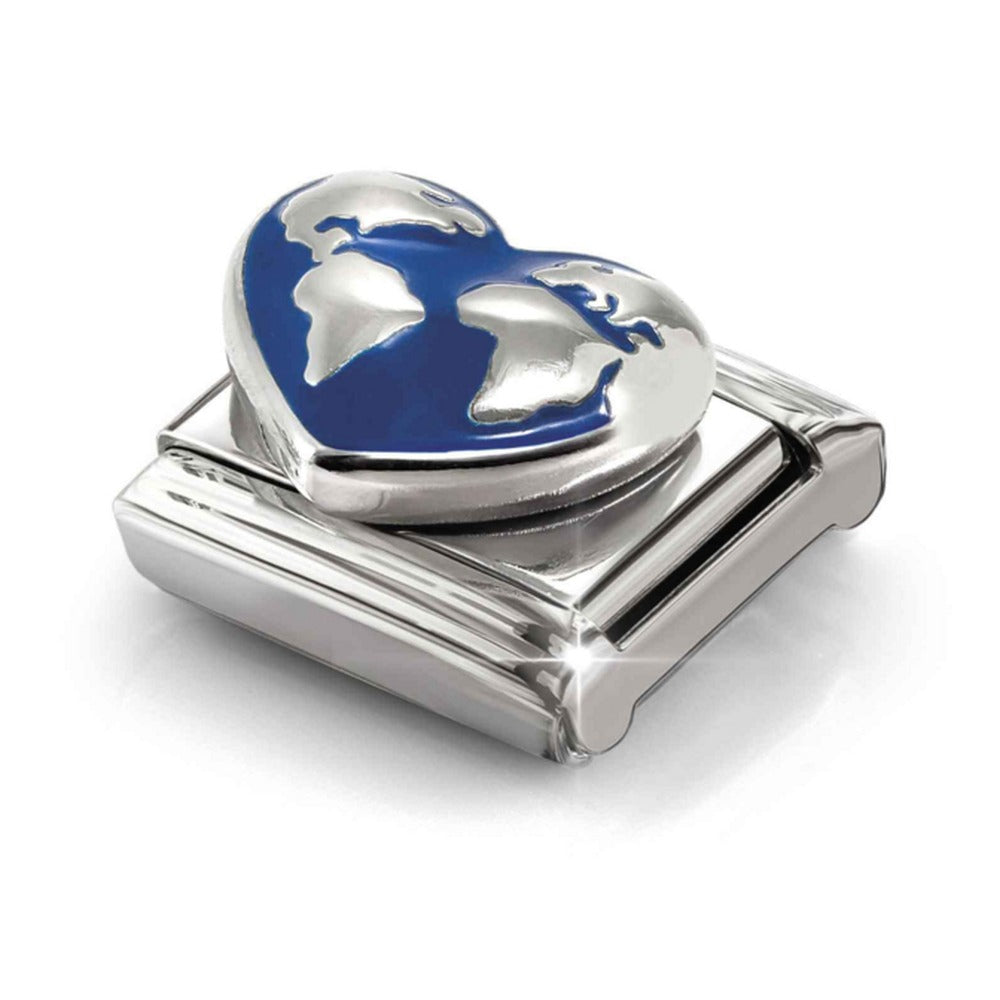 Nomination Composable Silver Heart Globe Charm 330204/45