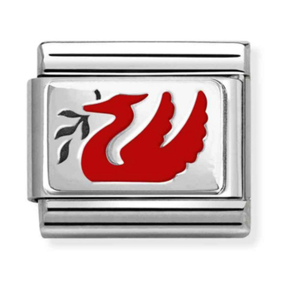 Nomination Composable Silver Red Enamel Liver Bird Charm 330206/40