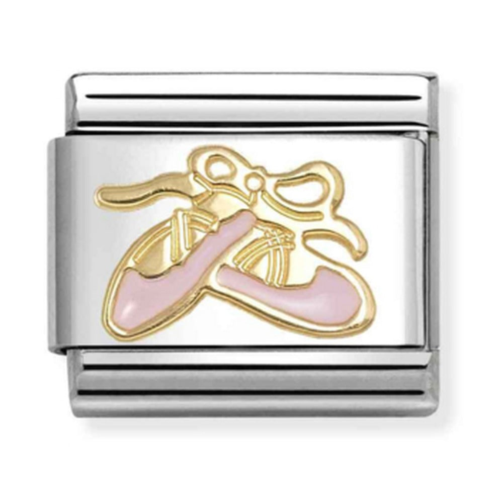 Nomination Composable Gold Pink Ballet Shoes Charm 030285/76