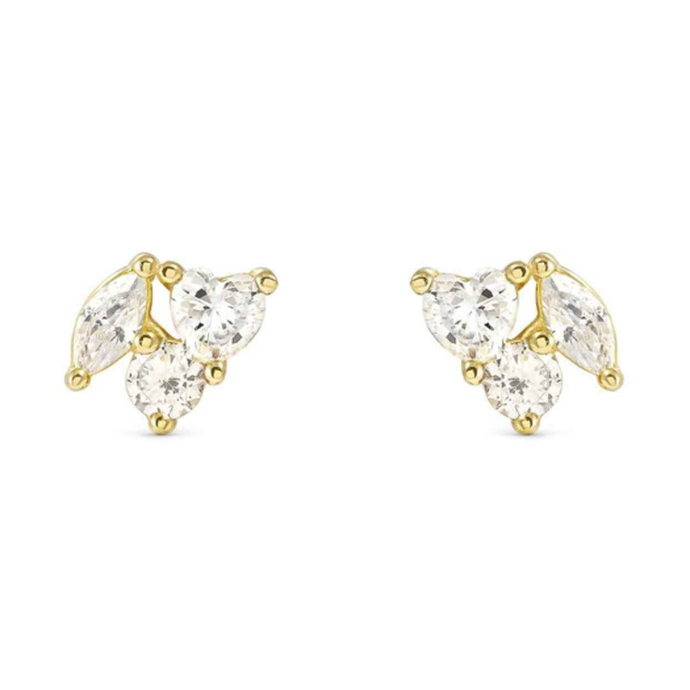 Nomination Colour Wave Gold Tone 3-CZ Stud Earrings 149887/020