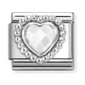 Nomination Composable Silver White Opal Heart Charm 330605/016
