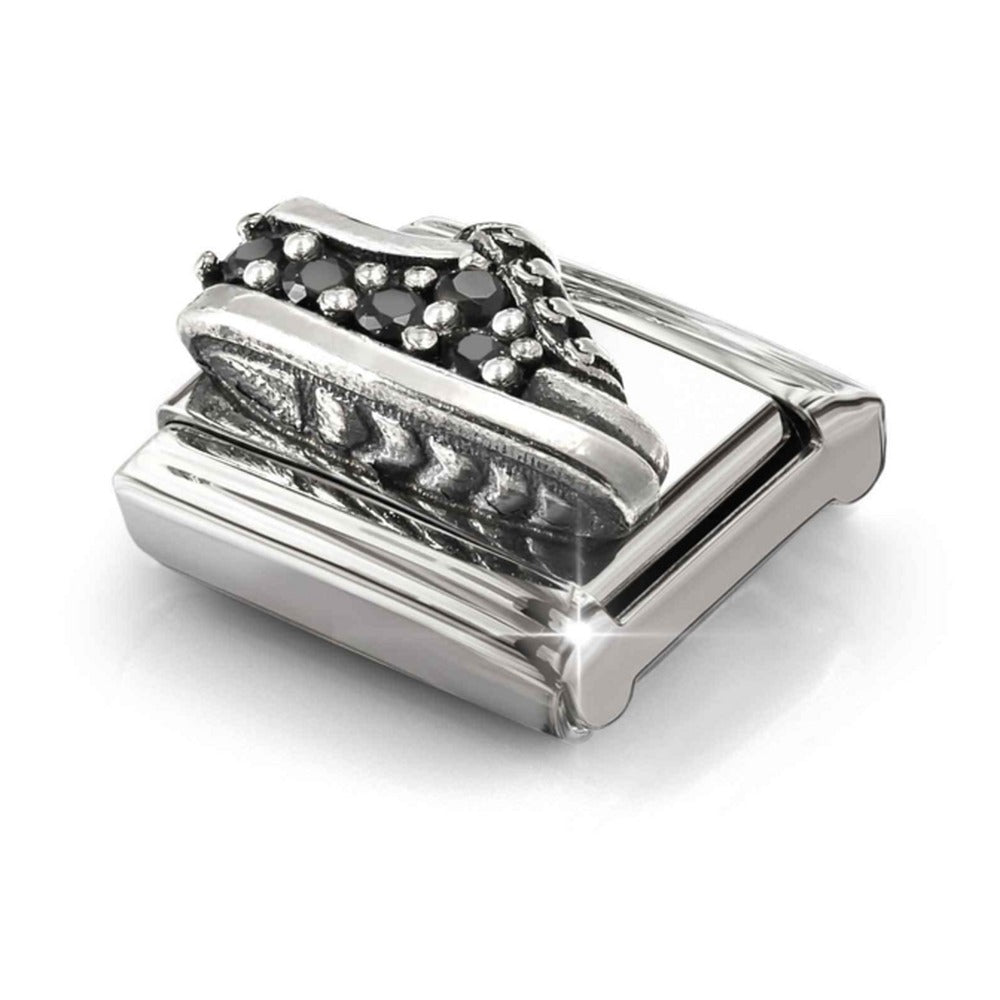 Nomination Composable Silver Pave` Black CZ Sneaker Charm 330327/18