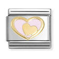 Nomination Composable Gold HEART IN PINK HEART Charm 030283/30