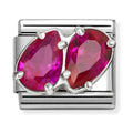 Nomination Composable Silver Red CZ Double Teardrop Charm 330329/11