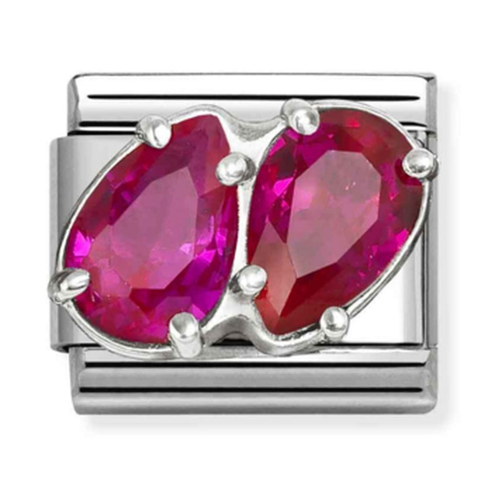 Nomination Composable Silver Red CZ Double Teardrop Charm 330329/11