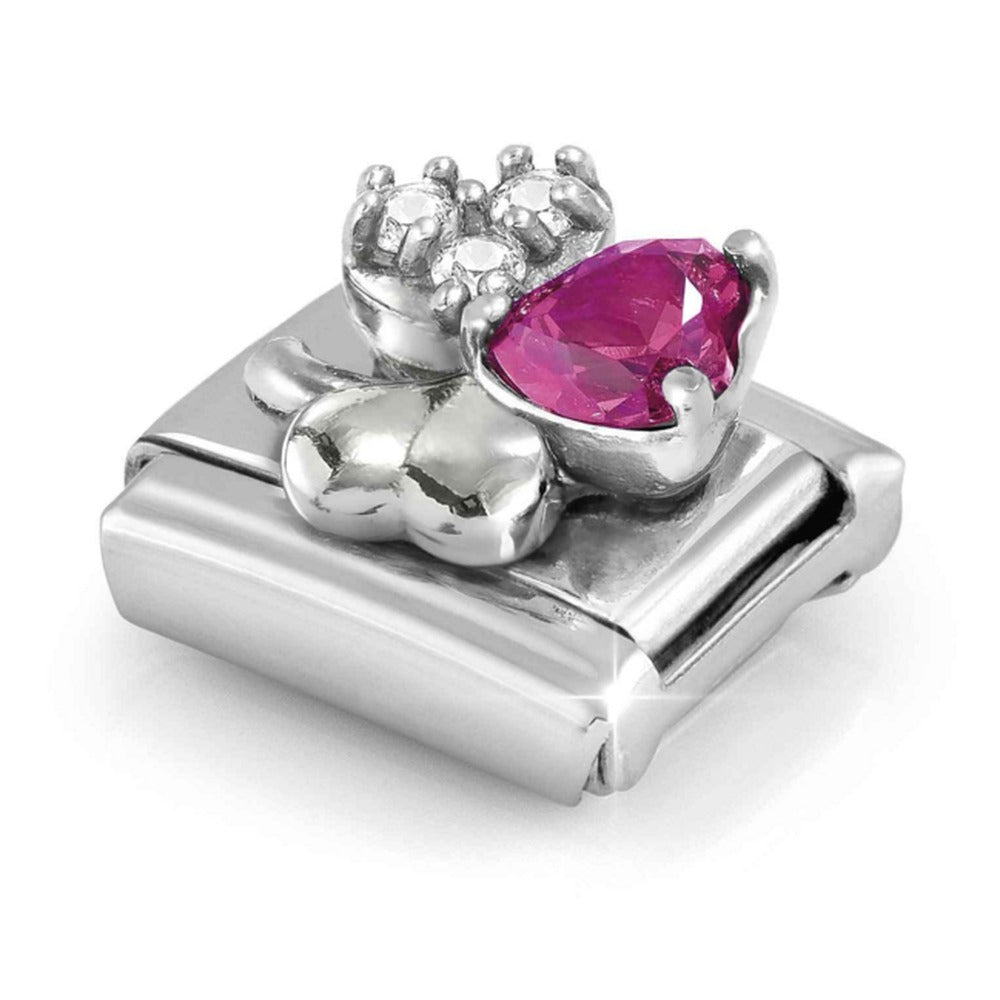 Nomination Composable Silver Red & CZ Clover Charm 330322/11