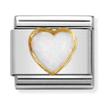 Nomination Composable Gold White Opal Heart Charm 030501/07