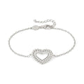 Nomination Lovecloud Cubic Zirconia Heart With Bead Edge Bracelet Silver *