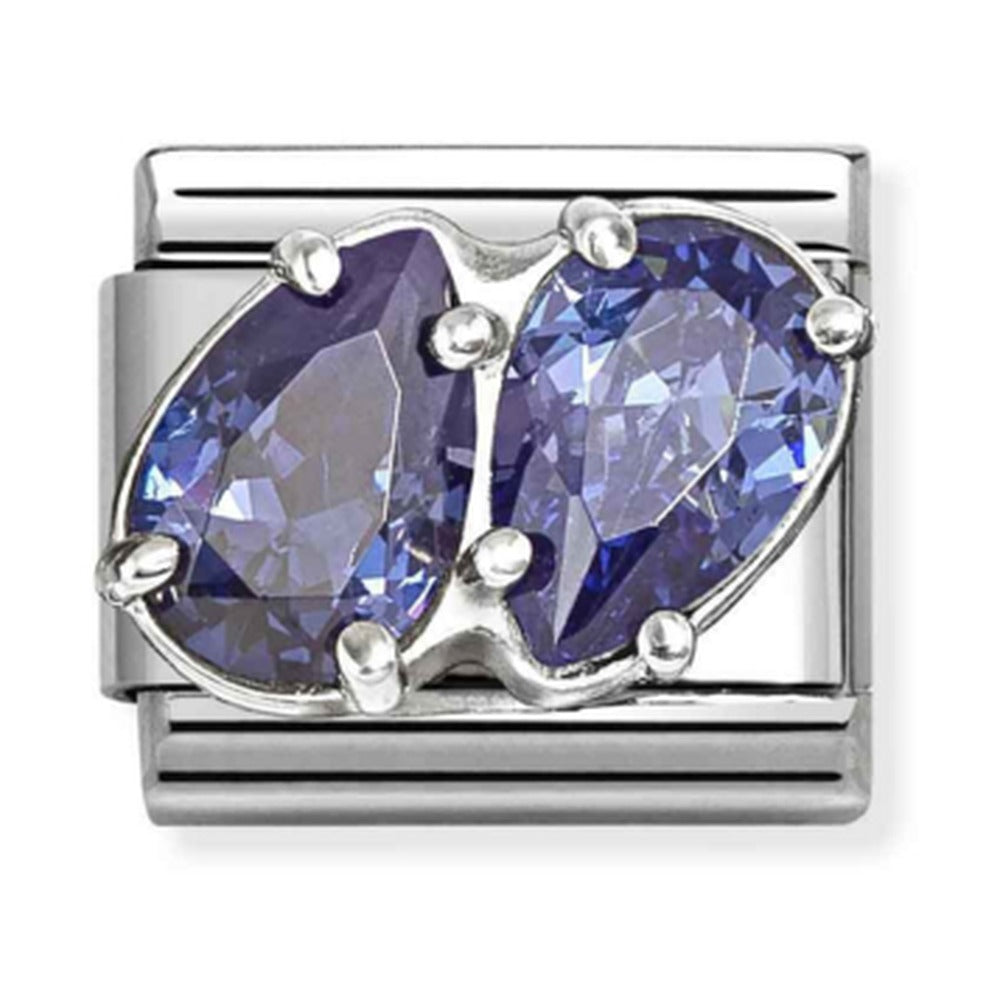 Nomination Composable Silver, Blue CZ Double Teardrop Charm 330329/13