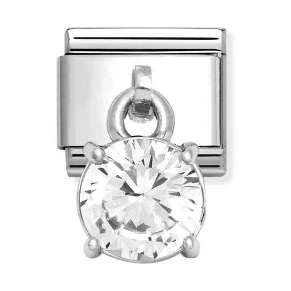 Nomination Composable Silver Round Clear Drop Charm 331812/09