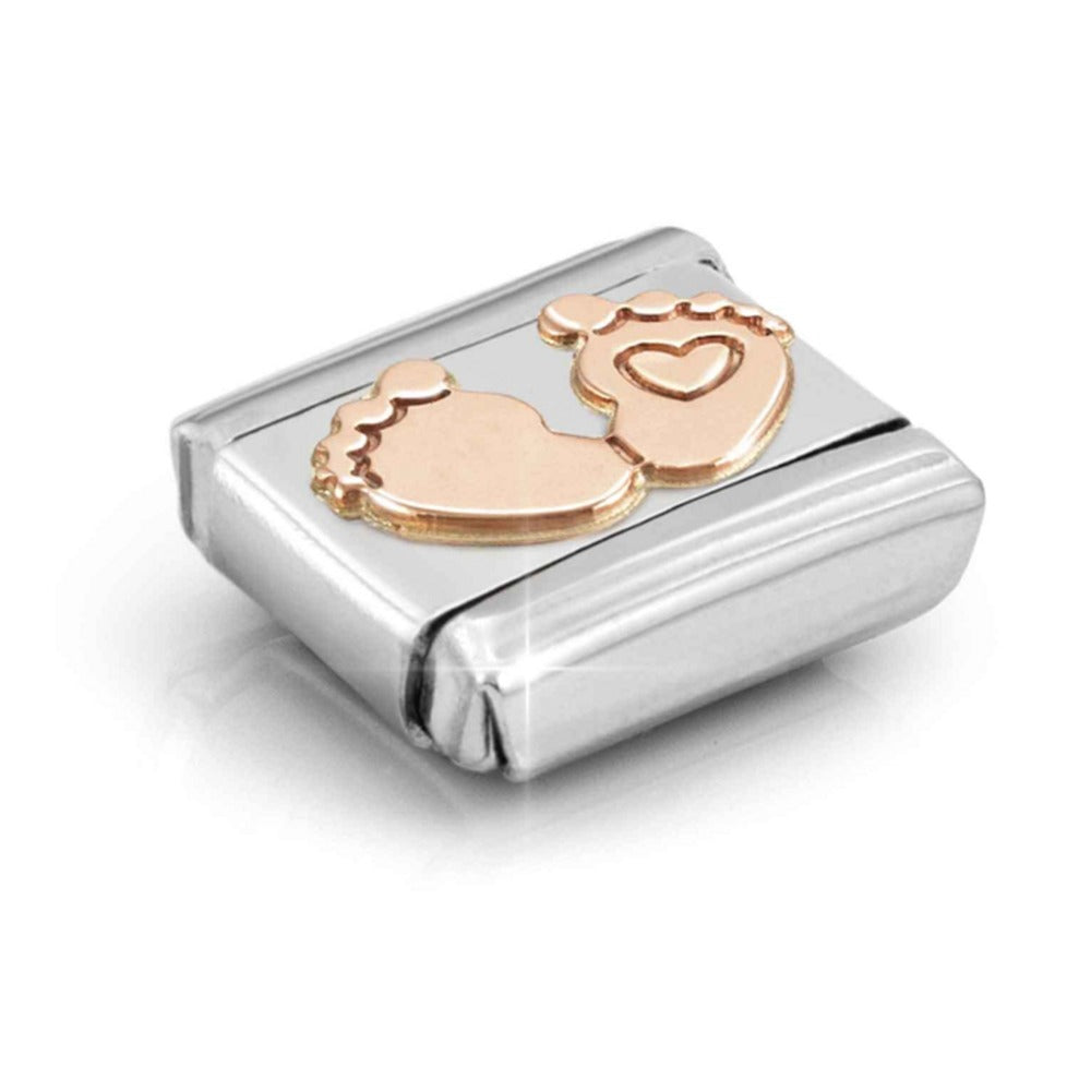 Nomination Composable Rose Gold Feet With Heart Charm