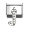 Nomination Composable Silver Initial 'J' CZ Drop Charm 331818/10