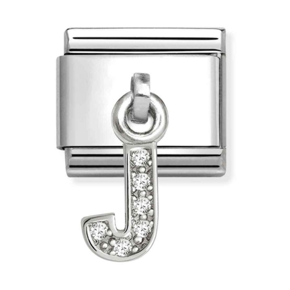 Nomination Composable Silver Initial 'J' CZ Drop Charm 331818/10