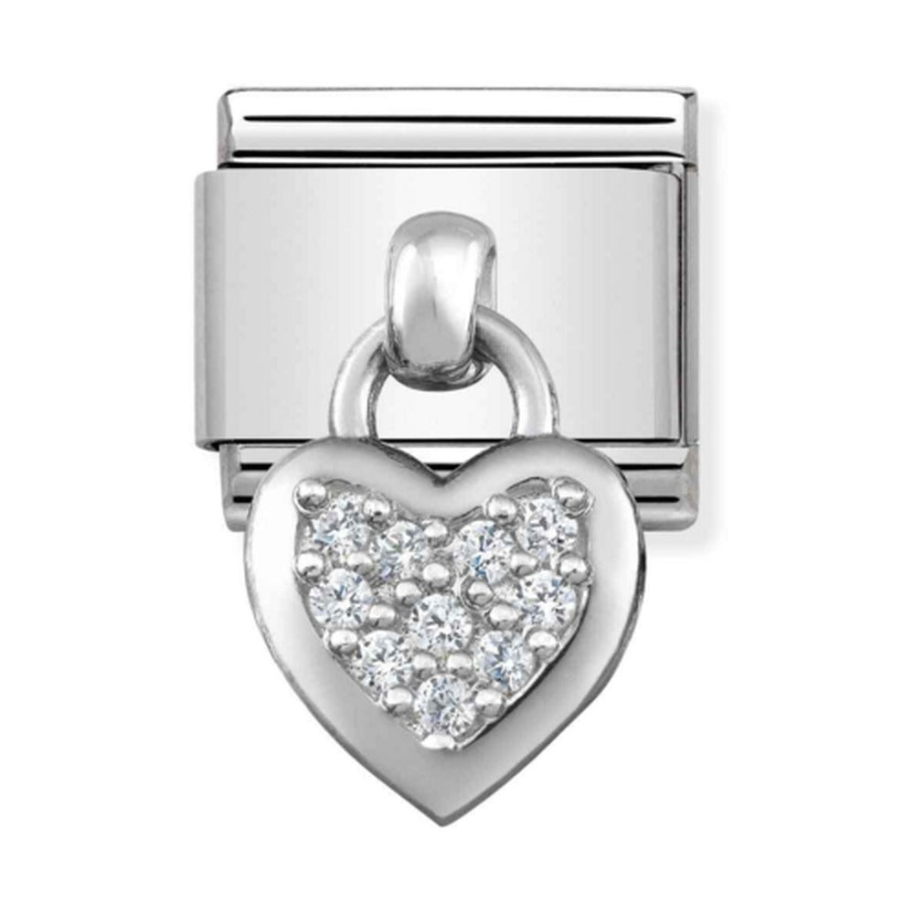 Nomination Composable Silver CZ Heart Drop Charm 331800/01