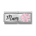 Nomination Composable Silver Double Mum with Pink Flower Charm 330734/18