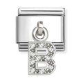 Nomination Composable Silver Initial 'B' CZ Drop Charm 331818/02