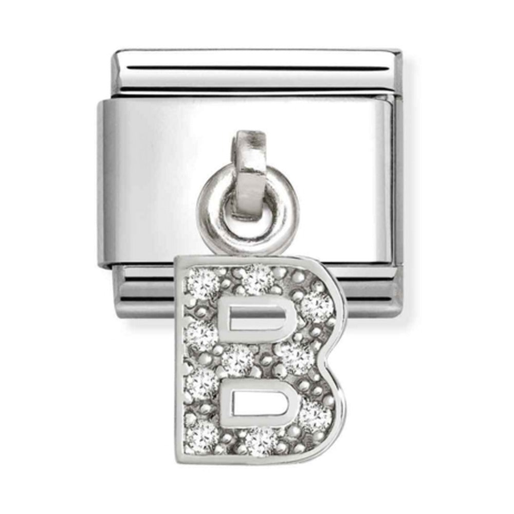 Nomination Composable Silver Initial 'B' CZ Drop Charm 331818/02