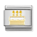 Nomination Composable Gold White Birthday Cake Charm 030272/71