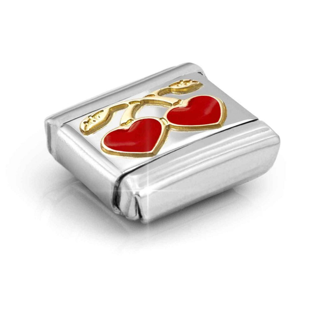 Nomination Composable Gold Red Heart Cherries Charm 030207/55