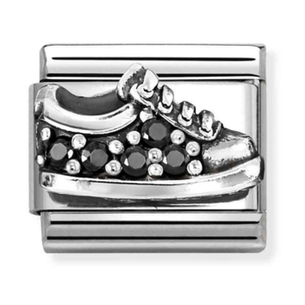 Nomination Composable Silver Pave` Black CZ Sneaker Charm 330327/18