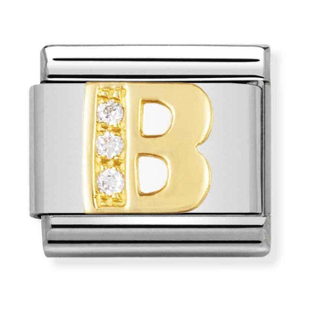 Nomination Composable Gold CZ Letter B Charm 030301/02