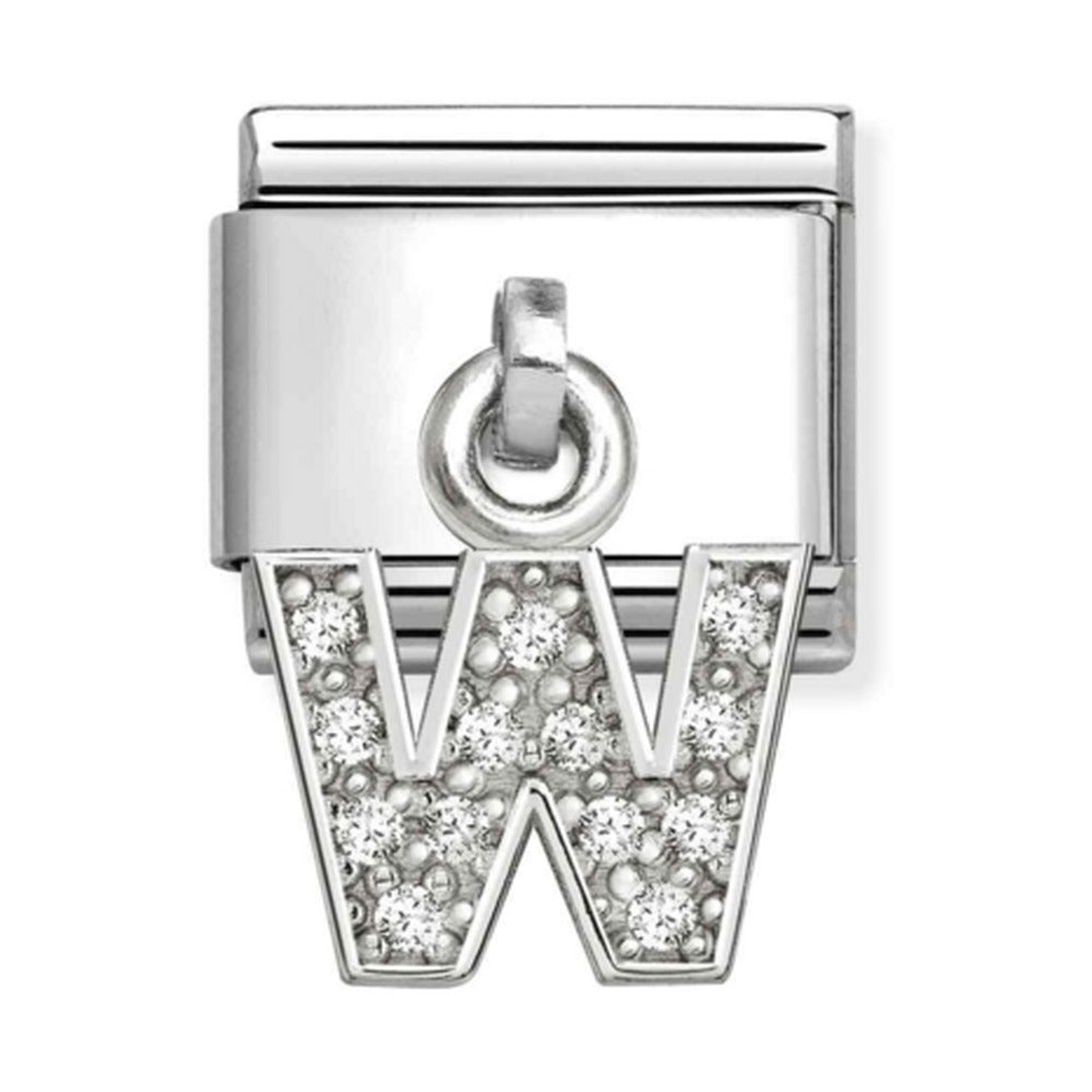 Nomination Composable Silver Initial 'W' CZ Drop Charm 331818/23