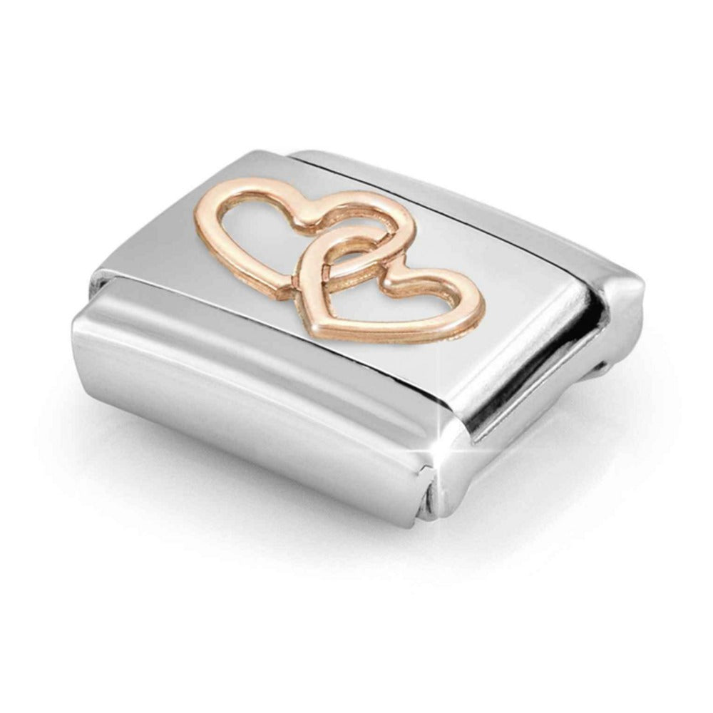 Nomination Composable Rose Gold Linked Hearts Charm