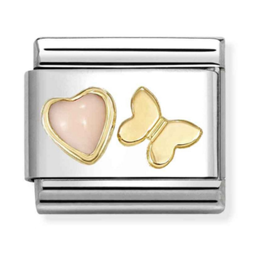 Nomination Composable Gold Coral Heart Butterfly Charm 030523/12