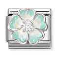 Nomination Composable Silver Shaded Green Flower Charm 330321/18