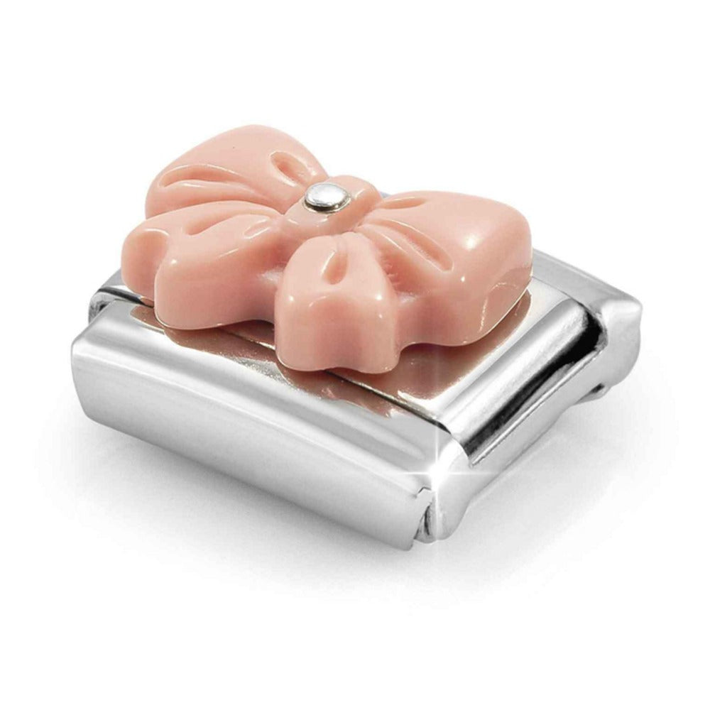 Nomination Composable Silver Pink Resin Bow Charm 330509/21