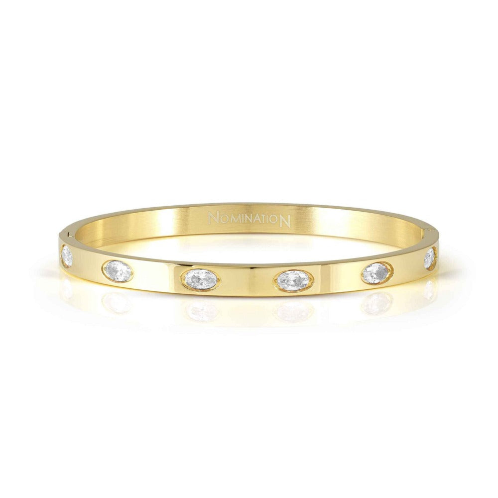 Nomination Pretty Bangles Gold Tone 6 Oval CZ