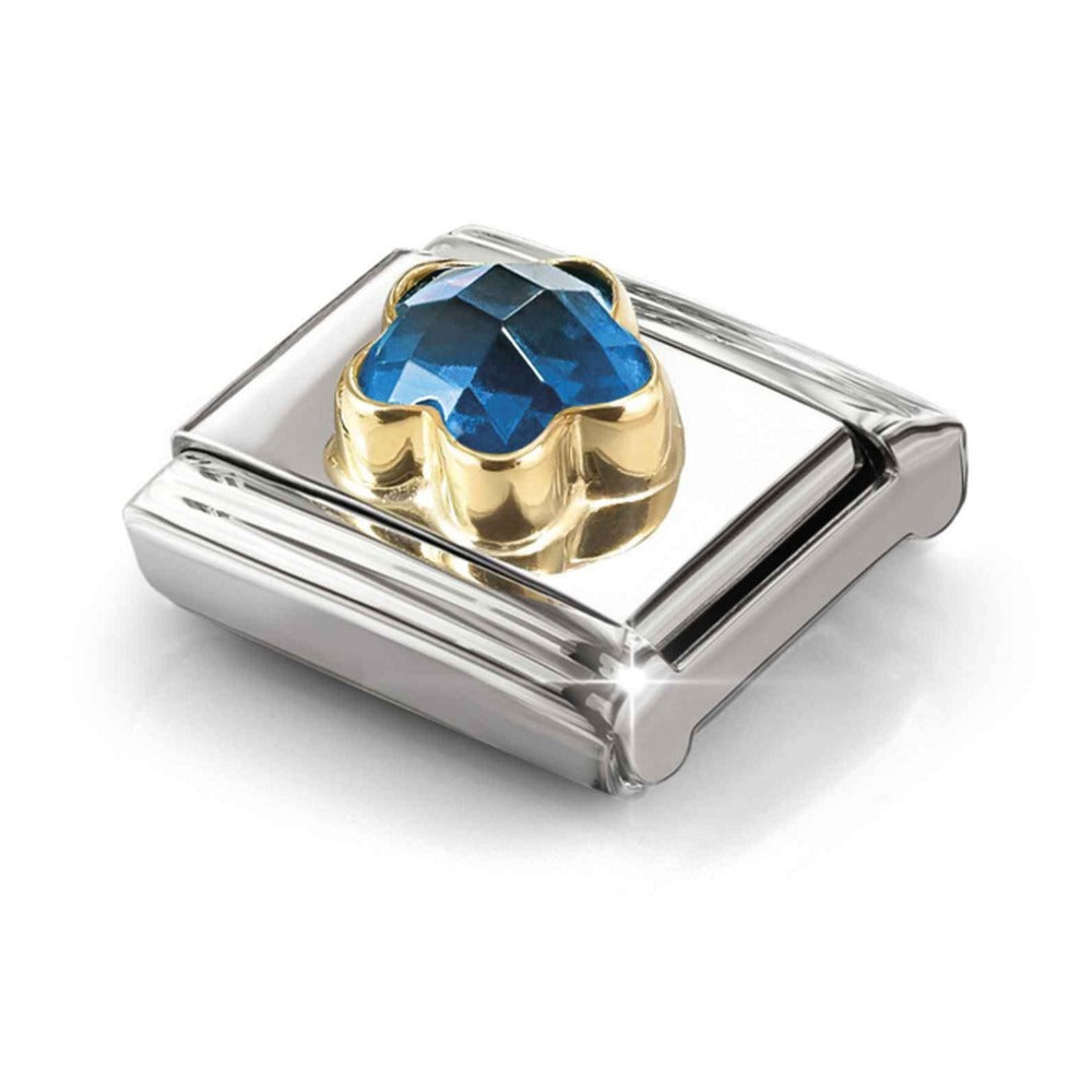Nomination Composable Gold Blue Flower Charm 030615/007