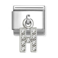 Nomination Composable Silver Initial 'H' CZ Drop Charm 331818/08