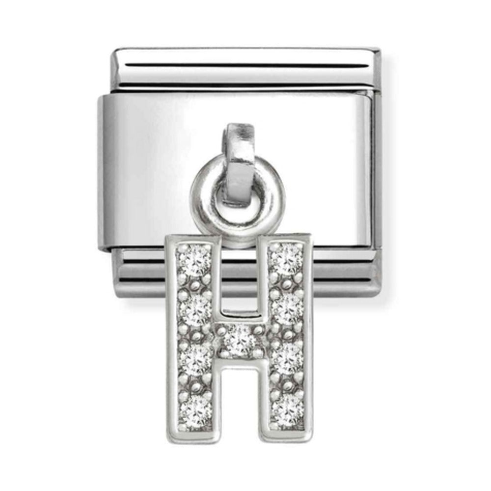 Nomination Composable Silver Initial 'H' CZ Drop Charm 331818/08