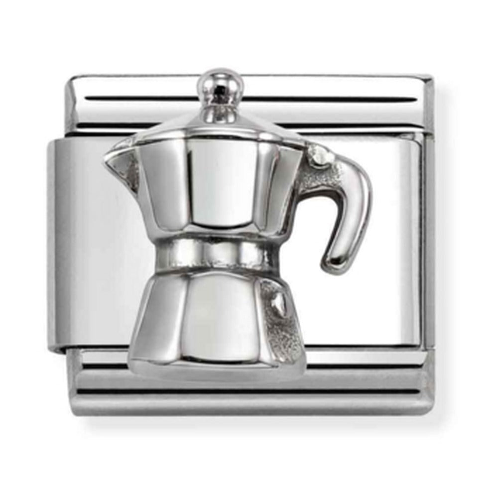 Nomination Composable Silver Moka Coffee Pot Charm 330114/30