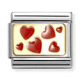 Nomination Composable Gold Red Enamel Hearts Charm 030284/59