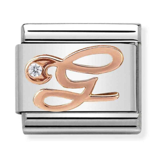 Nomination Double Link Letter G Rose Gold