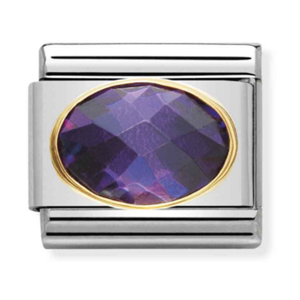 Nomination Composable Gold Oval Purple Charm 030601/001