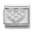 Nomination Composable Silver CZ Heart Charm 330304/01