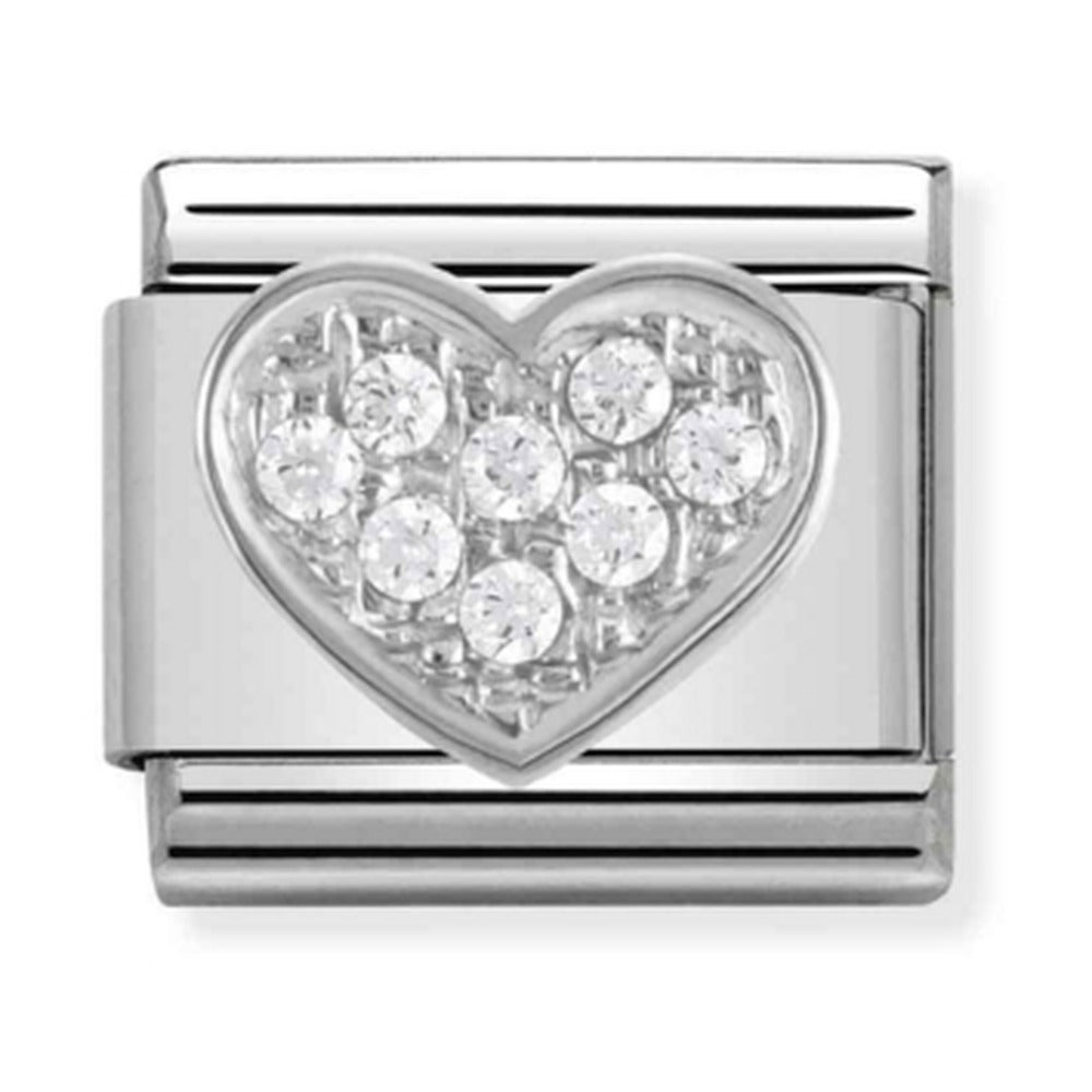 Nomination Composable Silver CZ Heart Charm 330304/01
