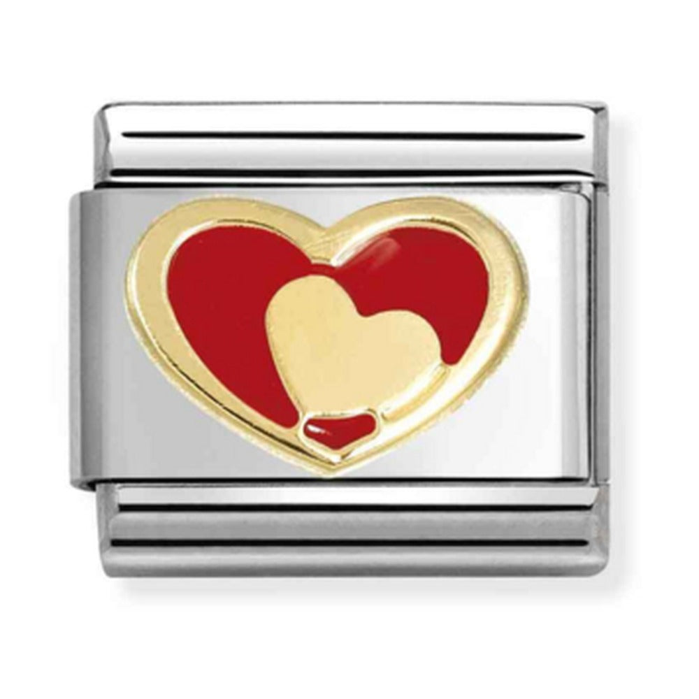 Nomination Composable Gold Heart In Red Heart Charm 030283/28