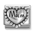 Nomination Composable Silver Raised Heart With Dots Mum Charm 330101/80