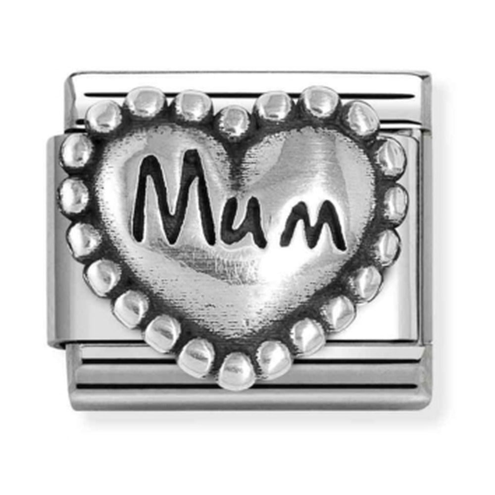 Nomination Composable Silver Raised Heart With Dots Mum Charm 330101/80