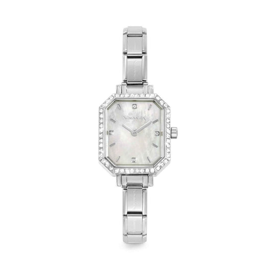 Nomination Paris Rectangular CZ Mother Of Pearl Dial Watch 076036/008
