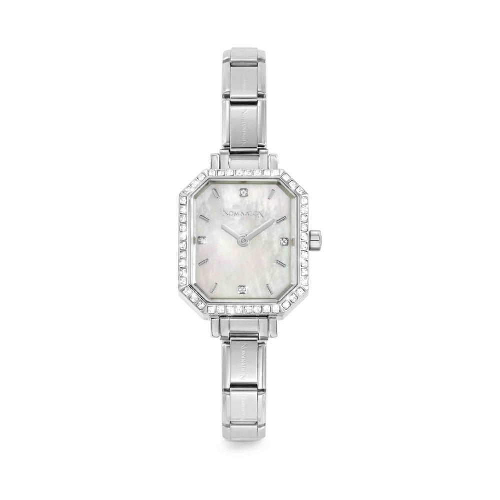 Nomination Paris Rectangular CZ Mother Of Pearl Dial Watch 076036/008