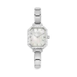 Nomination Paris Rectangular CZ Mother Of Pearl Dial Watch 076036/008