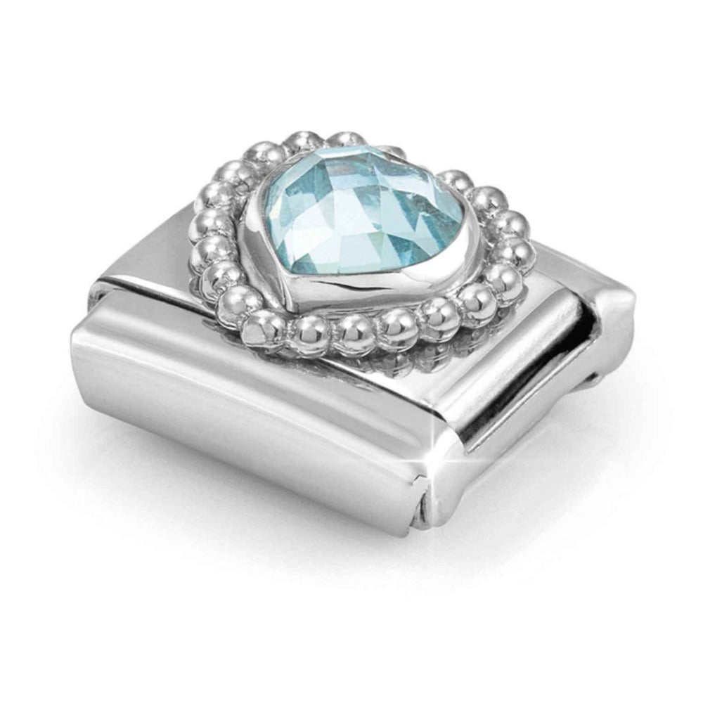 Nomination Composable Silver Faceted Light Blue Charm 330606/006
