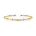 Nomination Fashion Era Pave` CZ Rigid Beaded Bangle 925 Silver Gold Plated