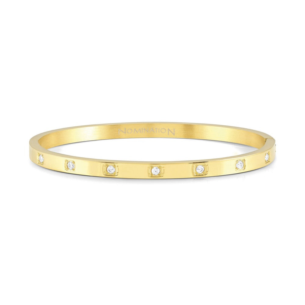 Nomination Pretty Bangles Gold Tone CZ Square